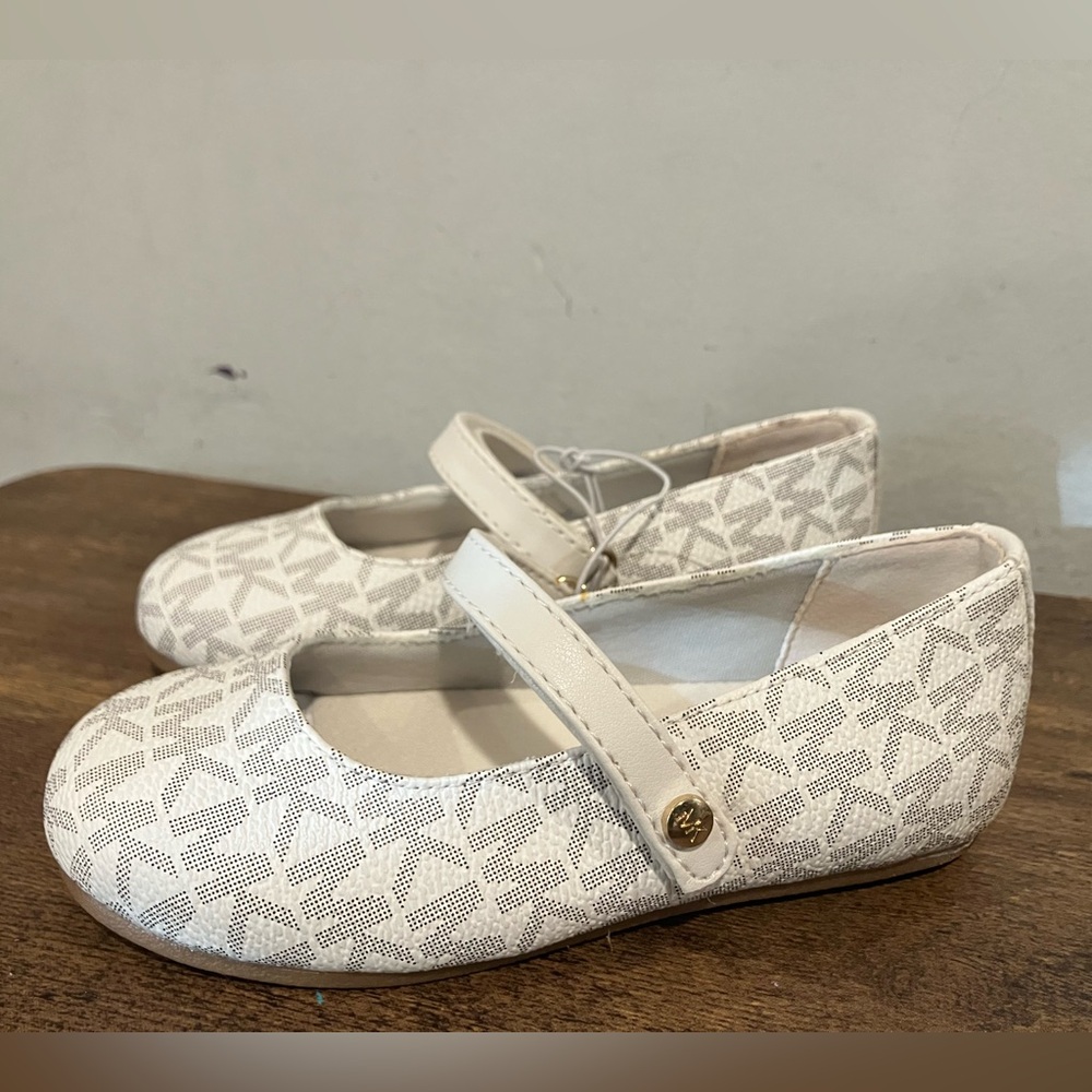 MICHAEL Michael Kors Girls' Cream/White Monogram Mary Janes